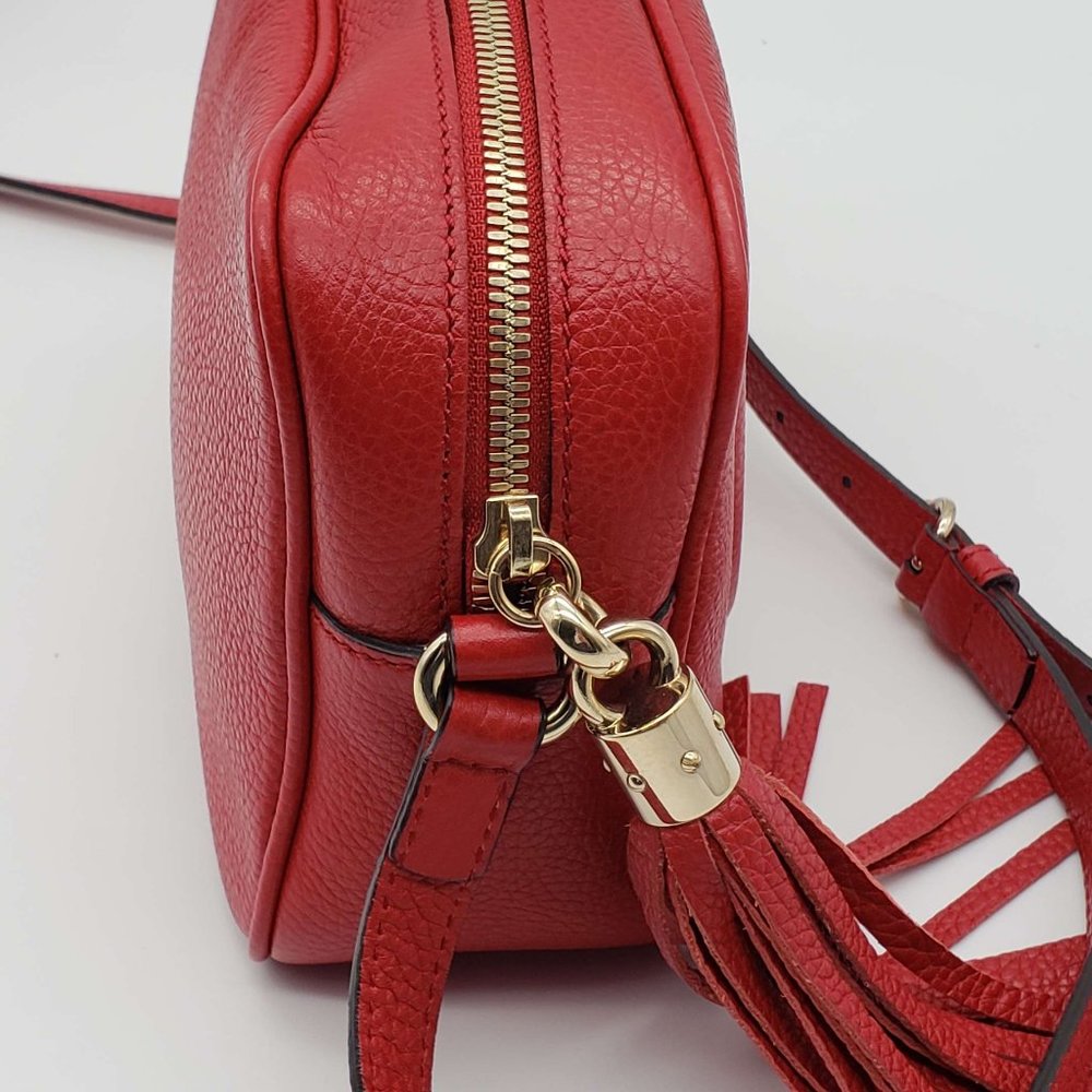 100% Authentic Gucci GG Soho Disco Camera Red Crossbody Bag - Picture 7 of 14